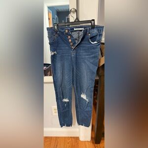 Celebrity Pink Dark Blue Distressed Skinny Jeans